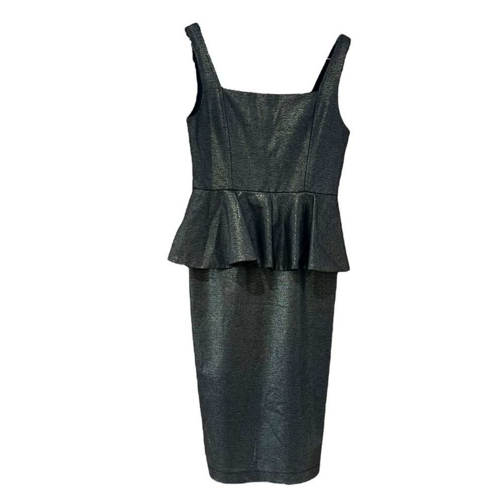 Alice and Olivia Bronze Ruffle Peplum Dress - Picture 2 of 8